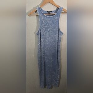 Blue Sleeveless Dress with Studded Details